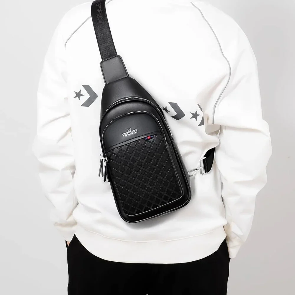 Men's Black Chest Bag Cross Body Shoulder Bags With Water Resistant Backpack